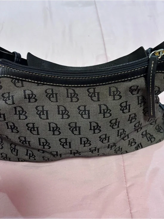 Dooney & Bourke Black and Gray Signature Canvas Shoulder Bag - Picture 3 of 7